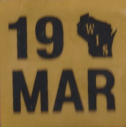 March 2019 Wisconsin Heavy Truck License Plate Sticker