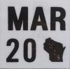 March 2020 Wisconsin Heavy Truck License Plate Sticker