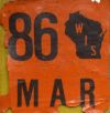 March 1986 Wisconsin Heavy Truck License Plate Sticker