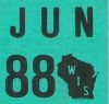 June 1988 Wisconsin Heavy Truck License Plate Sticker