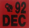 December 1992 Wisconsin Heavy Truck License Plate Sticker