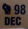 December 1998 Wisconsin Heavy Truck License Plate Sticker