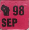 September 1998 Wisconsin Heavy Truck License Plate Sticker