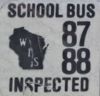 1988 Wisconsin School Bus License Plate Inspection Sticker