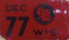 1977 Wisconsin Semi Trailer License Plate Sticker