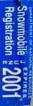 2001 Wisconsin Snowmobile Dealer License Plate Sticker