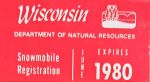 1980 Wisconsin Snowmobile Dealer License Plate Sticker