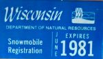 1981 Wisconsin Snowmobile Dealer License Plate Sticker