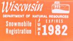 1982 Wisconsin Snowmobile Dealer License Plate Sticker