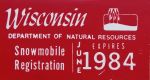 1984 Wisconsin Snowmobile Dealer License Plate Sticker