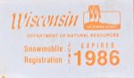 1986 Wisconsin Snowmobile Dealer License Plate Sticker
