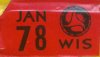 1978 Wisconsin Truck License Plate Sticker