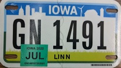 2020 Iowa Trailer License Plate