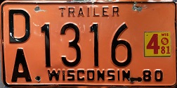 1981 Wisconsin Trailer 4 Digit / Quarter 4