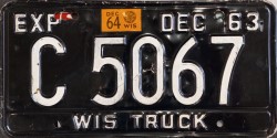1964 Wisconsin Dairy Truck License Plate