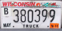 2011 Wisconsin Truck License Plate