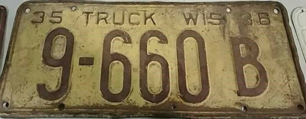 1936 Wisconsin Truck License Plate