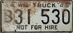 1945 Wisconsin Truck License Plate