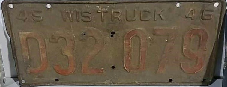 1946 Wisconsin Truck License Plate