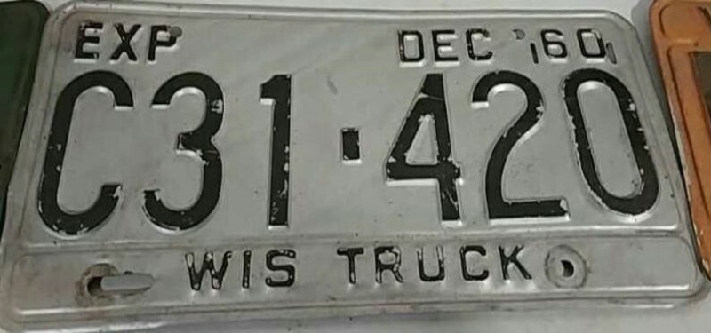 1960 Wisconsin Truck License Plate