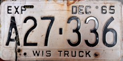 1965 Wisconsin Truck License Plate