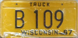 1967 Wisconsin Truck License Plate