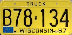 1969 Wisconsin Truck License Plate