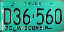 1972 Wisconsin Truck License Plate