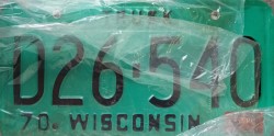 1972 Wisconsin Truck License Plate