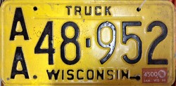 1979 Wisconsin Truck License Plate