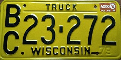1980 Wisconsin Truck License Plate