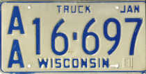 1981 Wisconsin Truck License Plate