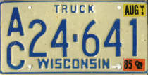 1981 Wisconsin Truck License Plate